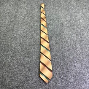 Vintage Envoy Necktie Gold Brown Striped Vintage Geometric Pattern Accessory